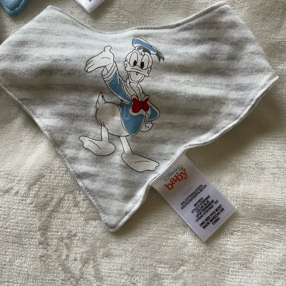 Disney Baby Snap Bibs Set Three - Mickey Mouse, Donald Duck and Pluto Never Used
